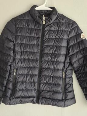 MONCIER GIRLS KAUKURA NYLON DOWN BLACK JACKET MADE IN ROMANIA AUTHENTIC SIZE 12